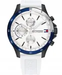 Meeste kell Tommy Hilfiger Brad 1791723 must, sinine, valge, Multi-Eye
