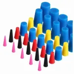 Silikoonist laboratoorsed koonilised pistikud, 100 tk
