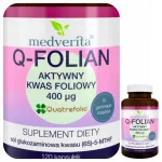 Toidulisand MEDVERITA Q-Folian aktiivne foolhape 400 &micro;g Quatrefolic, 120 kapslit