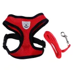 Koerte rakmed ja rihm v&otilde;rgukangast, punased, suurus S