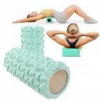 Massaažirull XTREXO, EVA, PVC, roheline, 33x14 cm, v&auml;ljaulatuvate pindadega