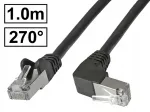 V&otilde;rgukaabel Cat.6A, varjestatud, RJ45-RJ45, 1:1, nurgaga, 1 m