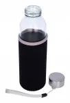 Klaasist veepudel BOTTLE EKO 500 ml neopreenkatte ja sangaga, must