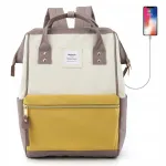 Naiste seljakott Himawari 9001, 15,6", USB, lilla-kollane-beež