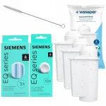 Katlakivi- ja puhastustabletid ning 3x veefilter Siemens EQ6