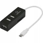 USB jagaja Renkforce RF-4995192, 3 pesa, integreeritud SD-kaardi lugeja, OTG-funktsioon