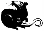 Auto kleebis &bdquo;RAT&ldquo;, 16 x 22,3 cm, taustata
