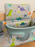 Puuvillane padi Stokke Tripp Trapp toolile, 2in1, hall dinosaurusmustriga