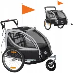 Laste haagis HOMCOM 2-in-1, kokkupandav, eemaldatava rattaga