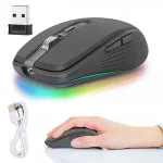 Juhtmevaba RGB-laetav m&auml;nguhiir, kahe USB režiimiga
