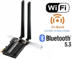 Sisene v&otilde;rgukaart WiFi AX5400 2,4/5/6 GHz + Bluetooth 5.3 PCIe