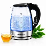 BERGMANN klaasist elektriline veekeetja, 1,8 l, 2200 W, LED ja nupuga kaas