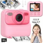 Instant-kaamera printer 1080P 32GB roosa 1200mAh