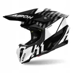 Motorrattakiiver AIROH TWIST 3 Thunder must/valge l&auml;ikiv, suurus L