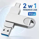 512GB metallist USB m&auml;lupulk, USB-C ja USB 3.0, OTG, arvutitele ja telefonidele