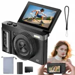 Kompaktne 4K 64MP digitaalne kaamera lastele ja noortele
