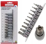 TORX otsakute komplekt auguga TX10&ndash;TX55, 3/8", 10 tk