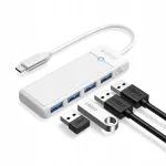 USB jagaja Orico PAPW4A-C3, 4 USB-A 3.0 pistikut, 0,5 m, valge
