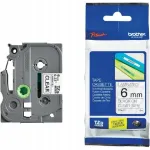 Kleebislint Brother TZE-111, 6 mm, must l&auml;bipaistval, E300VP/E550VP