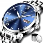 Meeste kell LIGE Classic Elegant Steel, kuup&auml;evaga, 3 v&auml;rvi, karbiga