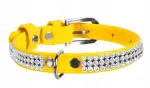 Nahast WAUDOG jalutusrihm, 12 mm, 21&ndash;29 cm, tsirkoonidega, kollane