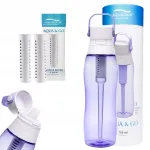 Filtri pudel Aqualogis Aqua&Go 0,75 l, violetne, kahe lisafiltriga