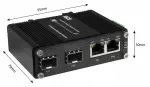 T&ouml;&ouml;stuslik gigabit PoE l&uuml;liti BCS-ISP02G-2SFP, 2 RJ45, 2 SFP, 60W, DIN