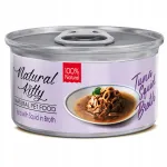 Natural Kitty m&auml;rg kassitoit tuunikala ja kalmaaridega puljongis, 80 g