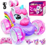 Puldiga juhitav m&auml;nguauto lastele UNICORN, roosa, LED, 3&ndash;10 aastat