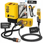 Kiirlaadija GaN 45W PD QC kahe kaabliga: C-C 100W 2 m ja 4in1 A/C/Lightning