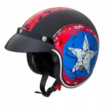 Mootorrattakiiver W-TEC Cafe Racer Jet, p&auml;ikeseliblikaga, retro stiilis, ECE, suurus XS