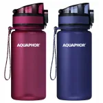 Veefiltriga pudel Aquaphor City 0,35 l kahe lisafiltriga, burgundia ja tumedassinine