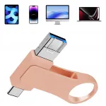 4-&uuml;hes 512 GB USB m&auml;lupulk, Type-C, Lightning, Micro-USB, OTG, &uuml;hilduv telefonide, Androidi ja PC-ga