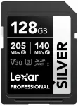 Lexar 128GB SILVER SDXC UHS-I M m&auml;lukaart, lugemiskiirus kuni 205MB/s, kirjutamiskiirus 140MB/s