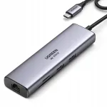 USB-C jagaja HDMI, RJ45, USB-A, SD/TF, PD 100W, hall