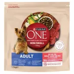 Purina One Adult Mini/Small koeratoit veiselihaga ja riisiga 1,5 kg