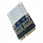 Adapter mini PCIe 2x microSD kaartidele, 2 pesa, SSD/HDD