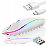 Juhtmevaba optiline hiir RINDLE RGB valgustusega, valge