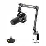 D&uuml;naamiline mikrofon Maono PD200WS USB hoidiku, XLR ja Bluetoothiga, must