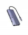 Icy Box 12-in-1 USB-C reisidokk, 3 videov&auml;ljundit (2x HDMI, VGA), 100W PD