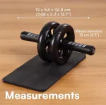 Topelt rattaga H&S massaažirull, must, 30,9 x 16,5 cm