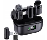 Juhtmevaba mini USB ja USB-C klambriga mikrofon, must, arvutile