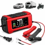 Automaatne aku laadija LCD-ga, 12V 15A, taastamisfunktsiooniga