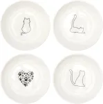 Keraamiliste kausside komplekt kassidele, 4 tk, madalad, allergeenivabad