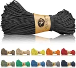 Paracord n&ouml;&ouml;r 1 mm, must, nailon ja pol&uuml;ester, 60 kg