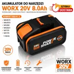 Varuaku 20V 8.0Ah WORX WA3572, WA3553, WX390 t&ouml;&ouml;riistadele