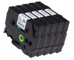Brother TZe-231 kleebiserm&auml;rgid, 12 mm x 8 m, must valgel, 5 tk
