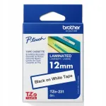 Brother TZE-231 kleebiseteip, 12 mm, valge ja must