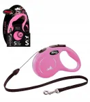 Reguleeritav Flexi New Classic rihm, S, 5 m, roosa, kuni 12 kg