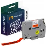 Kleebislint Brother TZE 431, 12 mm, punane mustal taustal